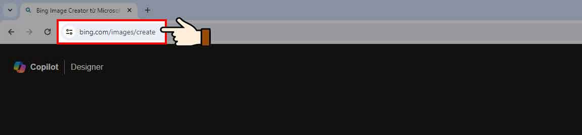 Bước 2: Truy cập vào đường link https://www.bing.com/images/create